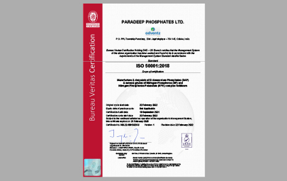 Obtained ISO: 50001:2018 certification