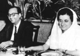 Smt Indira Gandhi wih Dr KK Birla during a private visit to Birla House, Calcutta in  1961